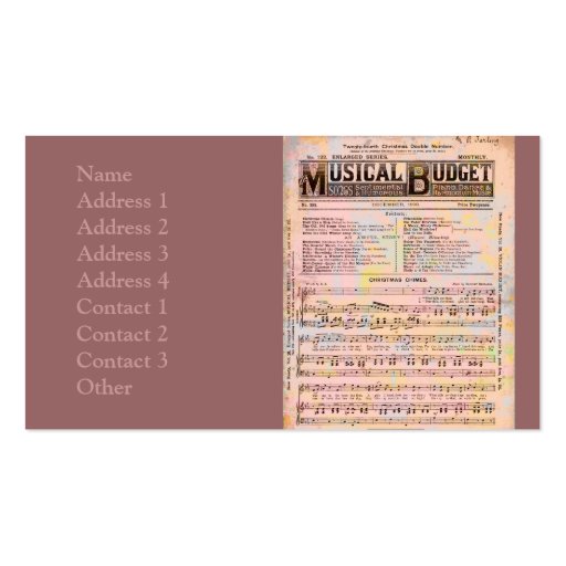 Musical Budget Business Cards