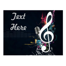 Musical Cleft Note Abstract Post Card