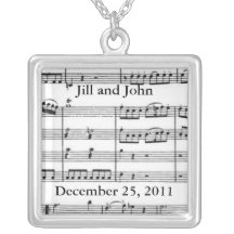 MUSICAL ENGAGEMENT WEDDING DATE NECKLACE