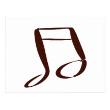 Musical Note Red Post Card