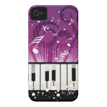 Musical Notes and Ivory Keys Purple Case Case-Mate iPhone 4 Cases