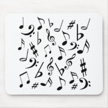 Musical Notes Mousepad - Black and White