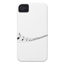 Musical notes on a wave shaped stave iPhone 4 cover