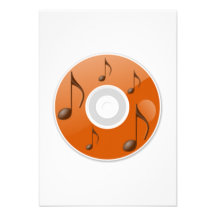Musical Notes on CD Personalized Invitations