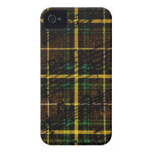 Musical Notes on Yellow Plaid Case-Mate iPhone 4 Cases