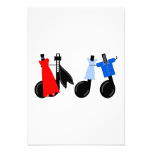 Musical Notes Wearing Clothes Personalized Invitations