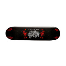 musical roses and a pistol skate board