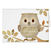 Musical Tree Owl Greeting Card
