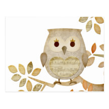 Musical Tree Owl Post Card