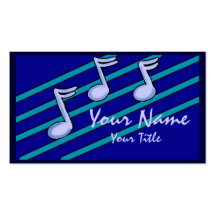 Musician music note band custom business cards