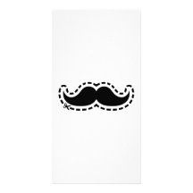 Mustache cut out custom photo card