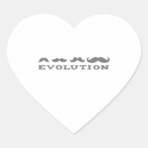 Mustache Evolution Heart Sticker