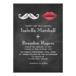 Mustache & Lips Wedding Invitation