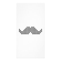 Mustache pixel customized photo card