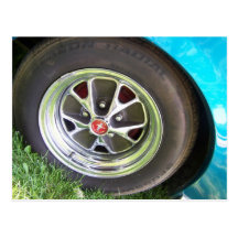 mustang tire postcard