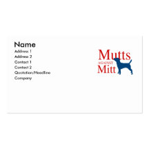Mutts against Mitt Business Cards