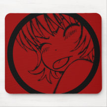 muuhh cute anime red mouse pad