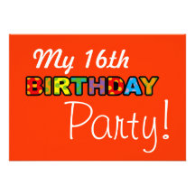 My 16th birthday party invite