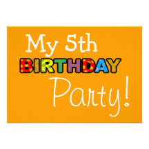 My 5th birthday party invites