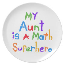My Aunt Math Superhero T-shirts and Gifts Plate
