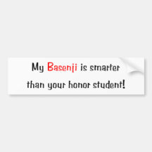 My Basenji is smarter... Bumper Sticker