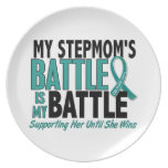 My Battle Too Stepmom Ovarian Cancer Party Plate