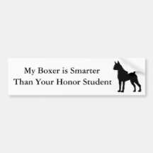 My Boxer is Smarter Than Your Honour Student Bumper Sticker