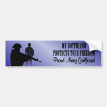 My Boyfriend Protects Your Freedom (Navy Girlfrien Bumper Stickers
