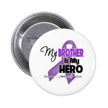 My Brother is My Hero - Purple Ribbon Button