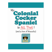 My Colonial Cocker Spaniel is All That! Postcards