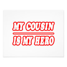 My Cousin Is My Hero Personalized Announcement