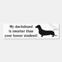 My Dachshund is smarter than your honor student Bumper Sticker