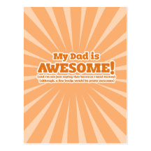 My Dad is Awesome Funny Fathers Day Cards Post Cards