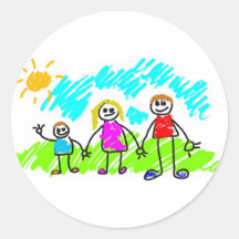 My Family Round Sticker
