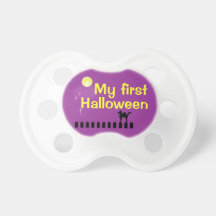 My First Halloween Black Cat Baby Binkie Purple