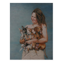 My Four Rescues Art Post Card