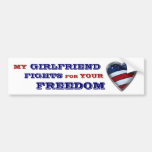My Girlfriend fights for your Freedom Bumper Stickers