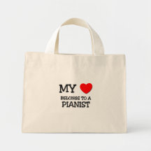 My Heart Belongs To A PIANIST Canvas Bags