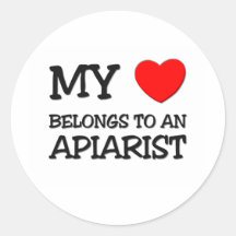 My Heart Belongs To An APIARIST Round Stickers