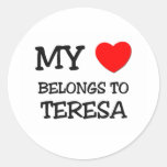 My Heart Belongs To TERESA Round Stickers