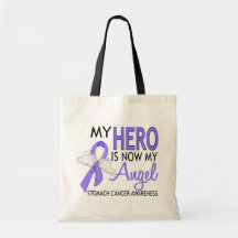 My Hero Is My Angel Stomach Cancer Tote Bags