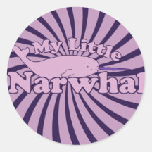 My Little Narwhal Parody Round Sticker