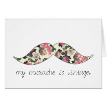my moustache is vintage card