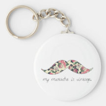 my moustache is vintage keychain
