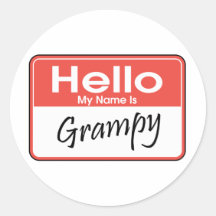 My Name is Grampy Round Sticker