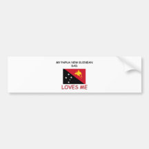 My PAPUA NEW GUINEAN DAD Loves Me Bumper Sticker