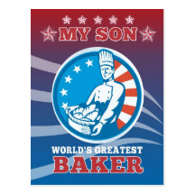 My Son World's Greatest Baker Son Greeting Card Post Cards