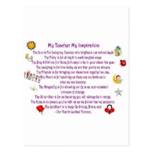 My Teacher My Inspiration Post Cards