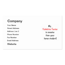 My Yorkshire Terrier is smarter... Business Card Template