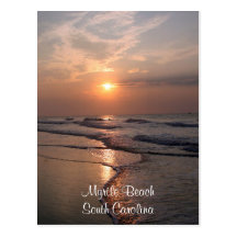 Myrtle Beach SC Sunrise Over Ocean Post Card